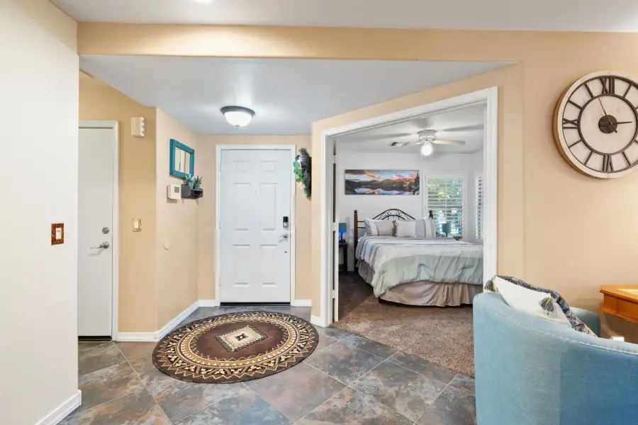Front entry way into living area and 3rd bedroom